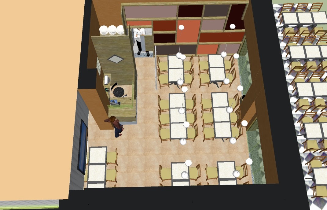 Projeto de reforma de restaurante_vista de cima_salão e balcão de atendimento 2.jpg